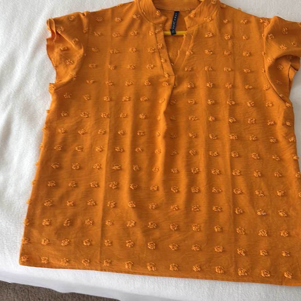 Rusty orange goldTextured Women's Top size XL NWOT